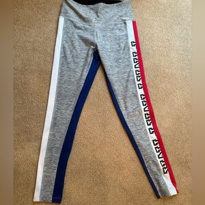 Victoria's Secret PINK Gray and Red Leggings with Sporty Stripes Sz M